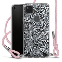 New Carry Case Transparent Stoff rosa/silber