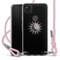 New Carry Case Transparent Stoff rosa/silber