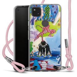 New Carry Case Transparent Stoff rosa/silber