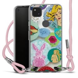 New Carry Case Transparent Stoff rosa/silber