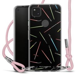 New Carry Case Transparent Stoff rosa/silber