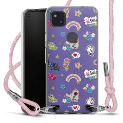 New Carry Case Transparent Stoff rosa/silber