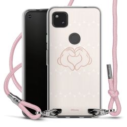 New Carry Case Transparent Stoff rosa/silber