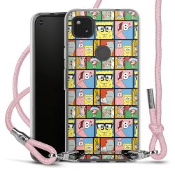 New Carry Case Transparent Stoff rosa/silber