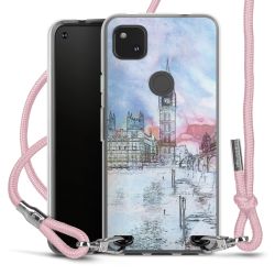 New Carry Case Transparent Stoff rosa/silber