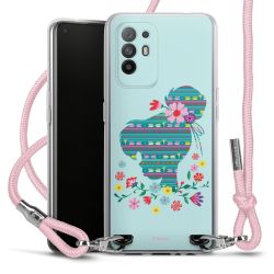 New Carry Case Transparent Stoff rosa/silber