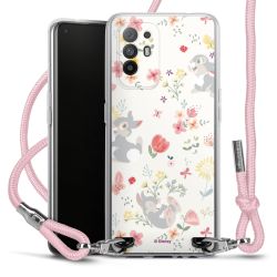 New Carry Case Transparent Stoff rosa/silber