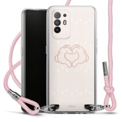 New Carry Case Transparent Stoff rosa/silber