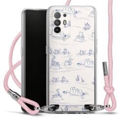 New Carry Case Transparent Stoff rosa/silber