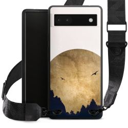 Deux oiseaux et la lune