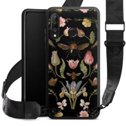 Fleurs Sauvages et Abeilles Fond Noir