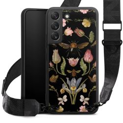 Fleurs Sauvages et Abeilles Fond Noir