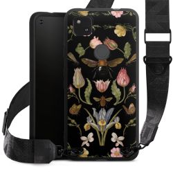 Fleurs Sauvages et Abeilles Fond Noir