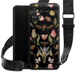 Fleurs Sauvages et Abeilles Fond Noir