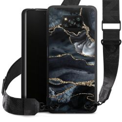 Donker marmer goud Glitterlook