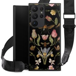 Fleurs Sauvages et Abeilles Fond Noir