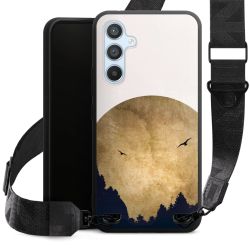 Deux oiseaux et la lune