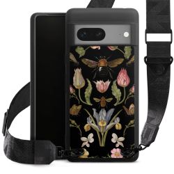 Fleurs Sauvages et Abeilles Fond Noir