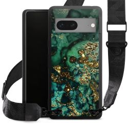 Aspetto marmorizzato ciano glitterato