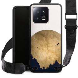 Deux oiseaux et la lune