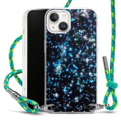 Carry Case Transparent Fabric sparkling neon/silver