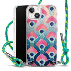 Carry Case Transparent Fabric sparkling neon/silver