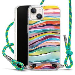 Carry Case Transparent Fabric sparkling neon/silver