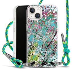 Carry Case Transparent Fabric sparkling neon/silver