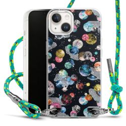 Carry Case Transparent Fabric sparkling neon/silver