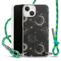 Carry Case Transparent Fabric sparkling neon/silver