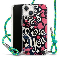 Carry Case Transparent Fabric sparkling neon/silver