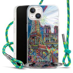 Carry Case Transparent Fabric sparkling neon/silver