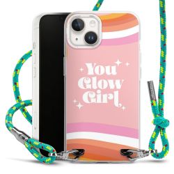 Carry Case Transparent Fabric sparkling neon/silver