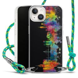 Carry Case Transparent Fabric sparkling neon/silver