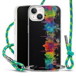 Carry Case Transparent Fabric sparkling neon/silver