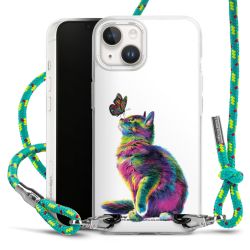 New Carry Case Transparent Stoff sparkling-neon/silber