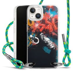 New Carry Case Transparent Stoff sparkling-neon/silber