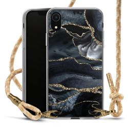 Dunkler Marmor Gold Glitzerlook