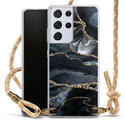 Dunkler Marmor Gold Glitzerlook