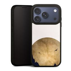 Deux oiseaux et la lune