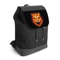 Backpack with flap black