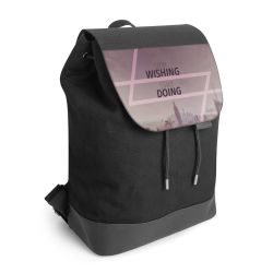 Backpack with flap black