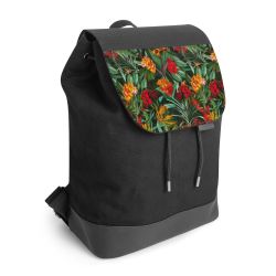 Backpack with flap black