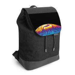 Backpack with flap black