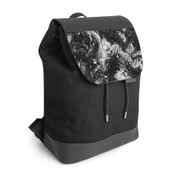 Backpack with flap black