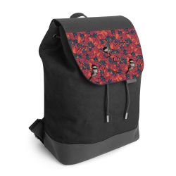 Backpack with flap black