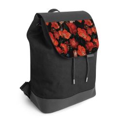 Backpack with flap black