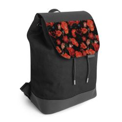 Backpack with flap black