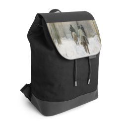 Backpack with flap black