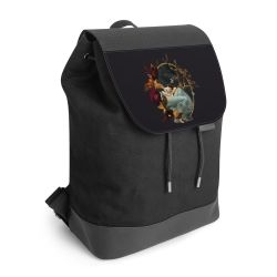 Backpack with flap black